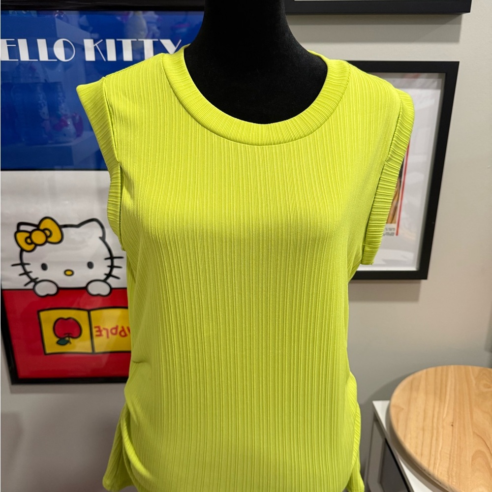 RACHEL Rachel Roy Neon Yellow Ribbed Tank Top